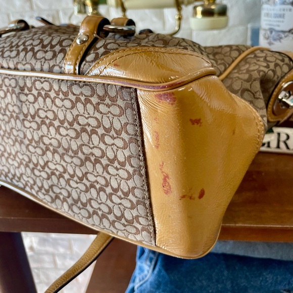 Vintage Coach Y2K Jacquard Fabric Signature Logo Gallery East West Tote Bag - Picture 7 of 15